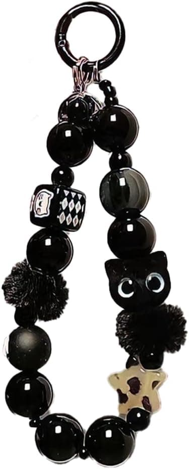 Cute black cat, bead wristband, anti loss phone chain keychain, phone wristband accessory, suitable for various brands and models of phones such as iPhone, Samsung, Xiaomi, OnePlus, Honor, etc on Amazon.ae - Price Tracker