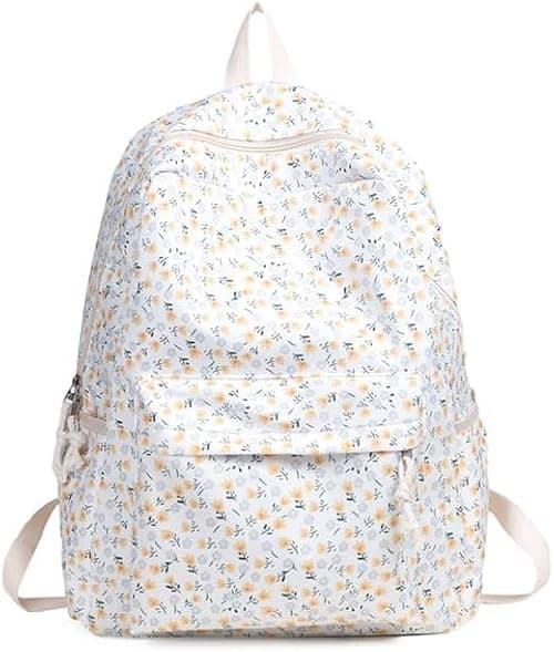 Cute Backpack Aesthetic School Backpack - Kawaii School Bags Floral Preppy Backpack for School Girls Schoolbag for Teenage Secondary College Back to School, M على Amazon.ae - متتبع الأسعار