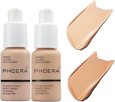 2 Pack PHOERA Foundation 102# Nude and 104# Buff Beige,Flawless Soft Matte Liquid Foundation 24 HR Oil Control Concealer Foundation Makeup. on Amazon.ae - Price Tracker