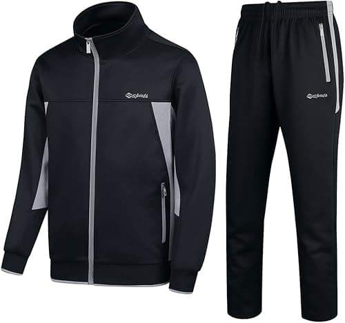 Men's Casual Athletic Tracksuit Long Sleeve Sweatsuit Set Full Zip Running Jacket and Pants 2 Piece Outfits on Amazon.ae - Price Tracker