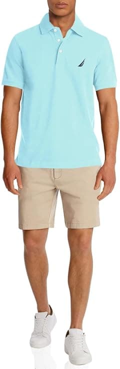 Nautica Men's Short Sleeve Solid Stretch Cotton Pique Polo Shirt - Amazon.sa Price Tracker