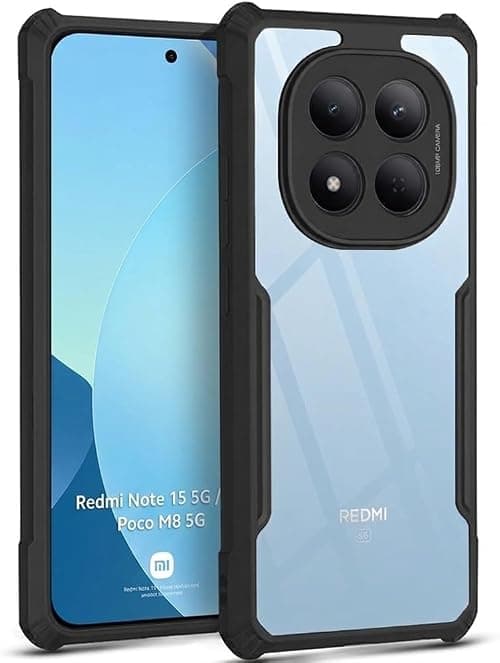 Zubitech Redmi Note 15 (5G) Cover | Camera Protection Shockproof Bumper-Edge | Acrylic Crystal Clear 360 Degree Protection TPU+PC | Transparent Back Case Cover for Redmi Note 15 على Amazon.ae - متتبع الأسعار
