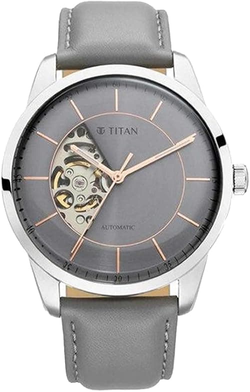 Titan Automatics Grey Dial Automatic Leather Strap Analogue Watch for Men on Amazon.sa - Price Tracker
