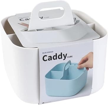 BLUE GINKGO Stackable Organizer Caddy – Korean-Made Portable Tote for Bathroom, Office, Crafts, or School Supplies (Square, White) على Amazon.ae - متتبع الأسعار