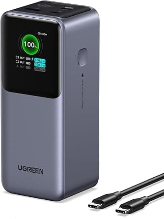 UGREEN Power Bank 20000mAh 130W USB C Fast Charging Portable Charger,Nexode | Flight-Approved, smart digital display, 130W ultra-fast charging, charge 3 devices at once, for Laptop/MacBook/iPhone/Samsung on Amazon - Best Deal Finder