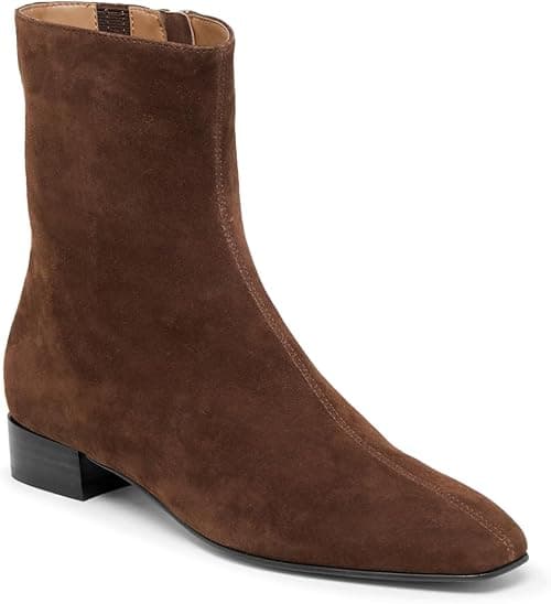 Coutgo Womens Ankle Boots Chunky Low Heel Square Toe Zipper Dress Booties on Amazon - Best Deal Finder