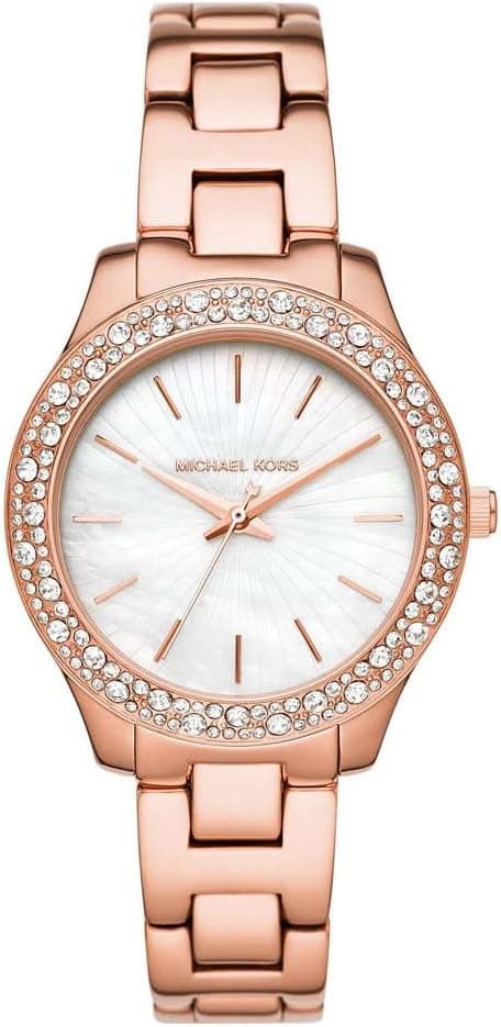 Michael Kors Women's Liliane Three-Hand, Rose Gold-tone Stainless Steel Watch, MK4557 on Amazon - Best Deal Finder
