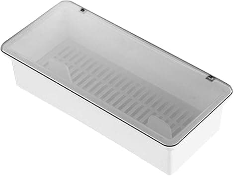 Flatware Tray Kitchen Drawer Organizer With Lid And Drainer - Plastic Kitchen Cutlery Tray and Utensil Storage Container with Cover - Dinnerware Holder White on Amazon.ae - Price Tracker