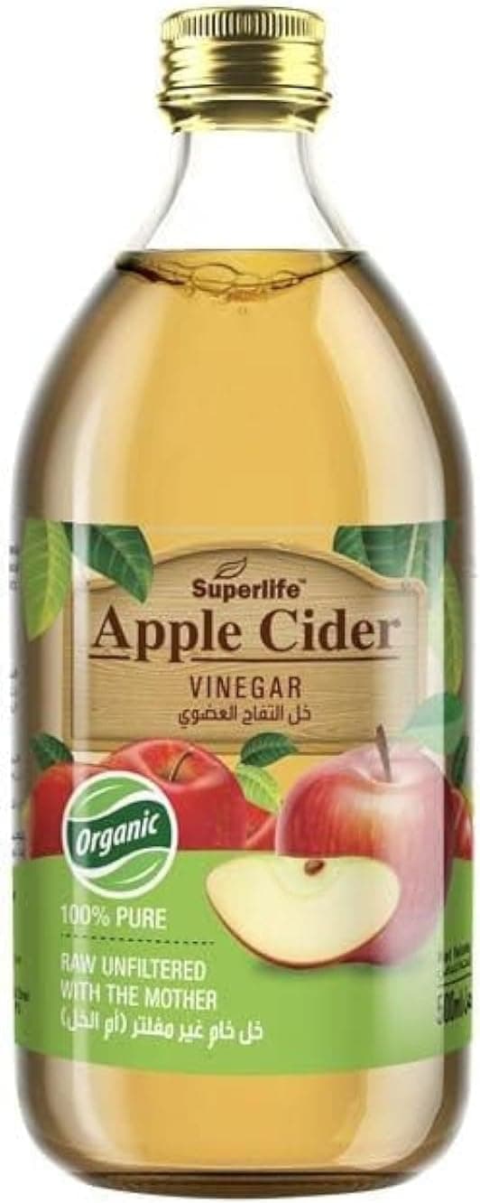 Superlife Organic Apple Cider Vinegar | 100% Pure & Organic | Raw Unfiltered Source | Acidity Is 5% | Wholesome Way To Add Flavor To Your Meal | 500 Ml on Amazon.ae - Price Tracker