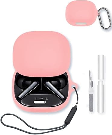 Case for Soundcore Liberty 4 Pro by Anker Noise Cancelling Wireless Earbuds,Soft Protective,Shockproof, BOVUGAC Silicone Case Cover with Keychain & Cleaning Kit & Lanyard-Pink on Amazon.ae - Price Tracker