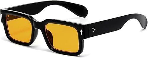EYLRIM Square Frame Sunglasses for Women Men Trendy Chunky Rectangle Sun Glasses Black Shades UV400 Protection on Amazon - Best Deal Finder
