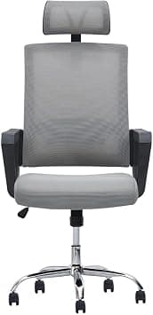 Multi Home Furniture Grey & Black Mesh Office Chair – Ergonomic Chair with Lumbar Support, Adjustable Height & Headrest, Tilt Lock, 360° Swivel Desk Chair, Computer Chair, Office Chair for Home on Amazon.ae - Price Tracker