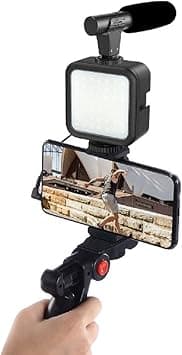 Mobile Vlogging Kit with Microphone Tripod Stand and 36 LED Light Vloging Mobile Setup for Youtubers Beginners Live Streamings on Amazon.ae - Price Tracker