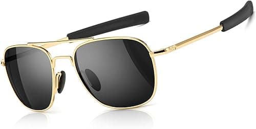 SUNGAIT Men's Military Style Polarized Pilot Aviator Sunglasses Bayonet Temples on Amazon.ae - Price Tracker