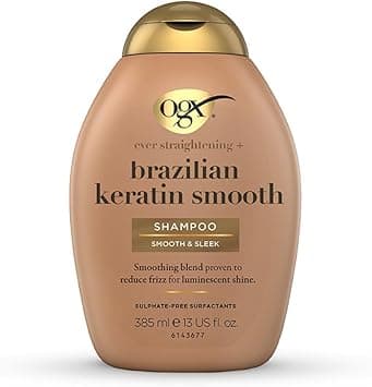 OGX Ever Straightening+ Brazilian Keratin Therapy Shampoo (385ml), Paraben-Free Formula to Smooth and Strengthen Hair, Enhance Shine and Manageability, Reduce Frizz and Flyaways on Amazon.ae - Price Tracker