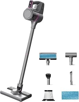 Cordless Upright Vacuum Cleaner, 15000Pa Strong Suction Wet-Dry Sweep,5 Heads Large Water Tank,Horizontal Cleaning,Type-C Charging,Multipurpose for Home, Sofa, Vehicle (Grey) on Amazon.ae - Price Tracker