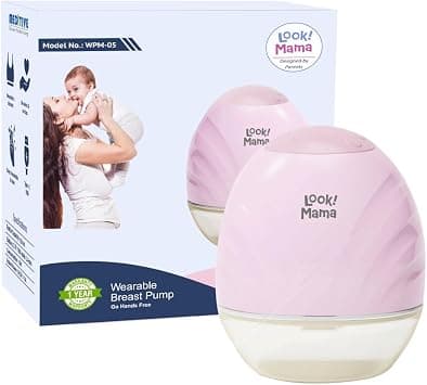 Look Mama Wearable Electric Breast Pump for Breastfeeding – Hands-Free, 3 Pumping Modes, 5 Flange Sizes, Electric Milk Pump for Feeding Mothers, 120ml milk tank, Type-C Fast Charging, Comfortable على Amazon.ae - متتبع الأسعار