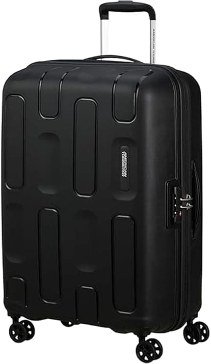 American Tourister Ellipso Suitcase, Check-In Size 68 cm / 25 inch, 4 Spinner Wheels, Hard Top, Polypropylene, Black|Scratch Resistant Texture|Shoe & Laundry Bag|TSA Lock - 3 Years Global Warranty on Amazon.ae - Price Tracker