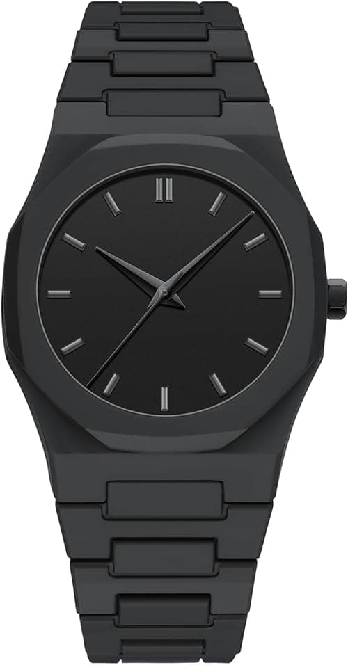 NIBOSI Men's Business Watches Analog Minimalism Dial Octagon Watches for Men Business Waterproof Dress Wrist Watch Black Plastic Strap on Amazon.ae - Price Tracker