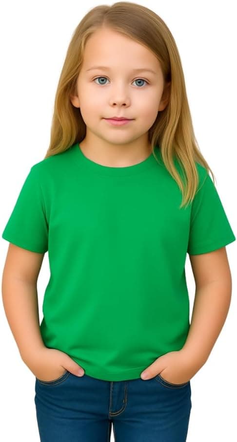 Kids Round Neck Girls T Shirt 170 GSM Pure Cotton Basic Colors on Amazon.ae - Price Tracker