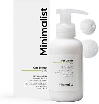 Minimalist Barrier Repair Face Cleanser with 6% Oat Extract & Hyaluronic Acid for Sensitive Skin| Hydrating, Non-Drying and Fragrance Free Gentle Face Wash Suitable for All Skin Types 100ml on Amazon.ae - Price Tracker