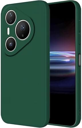 Case for Huawei Pura 80 Ultra Soft Silicone Gel Rubber Cover Shockproof Matte Finish Back Cover Inner Fabric Lining with Camera Protection Case For Pura 80 Ultra (Green) على Amazon.ae - متتبع الأسعار
