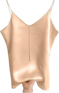 JESHK Black Tank Top Women Satin Women's Vest Soft Solid top Back Strap Blouse Loose Women's Cut Cool Breathable Off Shoulder (Color : Beige, Size : Medium) on Amazon.ae - Price Tracker