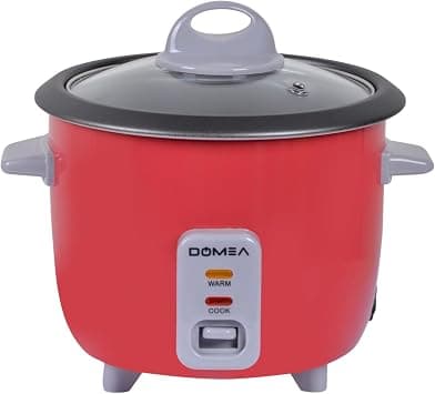 DOMEA Mini Rice Cooker 0.6L - Cook, Steam, Warm 3-in-1 Functions, Tempered Glass Lid, Non-Stick Inner Pot, Extendable Steam Tray for Veg/Fish/Poultry, Ideal for Small Kitchens & Dorms, 350W على Amazon.ae - متتبع الأسعار