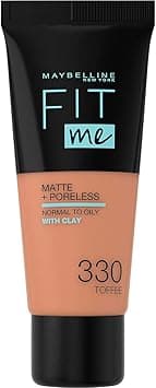 Fit Me Foundation, Matte & Poreless, Full Coverage Blendable Normal to Oily Skin, 330 Toffee 30ml on Amazon.ae - Price Tracker