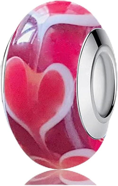 Handmade Original Murano Glass 925 Sterling Silver Charms for Pandora Bracelets, Flower Charms for Pandora Bracelets, Bead Charms for Women on Amazon - Best Deal Finder
