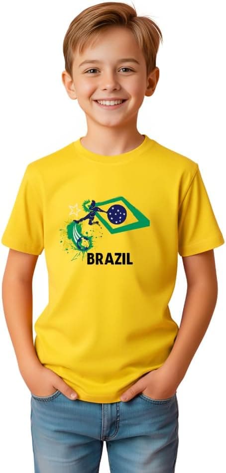 Brazil Football Team World Fans printed T shirts Supporting The Team Football Team Jersey T shirts For Men | Women | Kids to win the cup on Amazon.ae - Price Tracker