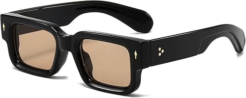 EYLRIM Thick Frame Square Sunglasses for Women Men Chunky Rectangle Sun Glasses Black Shades UV400 Protection on Amazon - Best Deal Finder