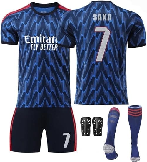 2025/26 Away Champion Edition ARS Football Jersey Kit– SAKA #7 Signed Edition–Soccer Uniform Set with Shorts,Socks&Knee Pads–Athletic Training Gift for Men,Youth&Boys(16–3XL) on Amazon.ae - Price Tracker
