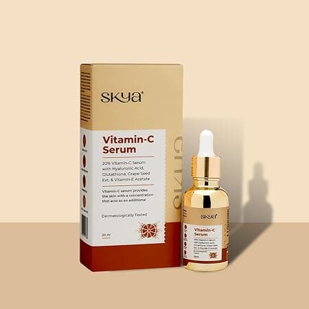 Skya Vitamin C Serum With Vit E, & Ferulic Acid For Glowing Skin | Advanced Brightening Formula With Power of Vit C & E, Ferulic Acid & Fullerenes create a smooth layer, 20 ml on Amazon.ae - Price Tracker