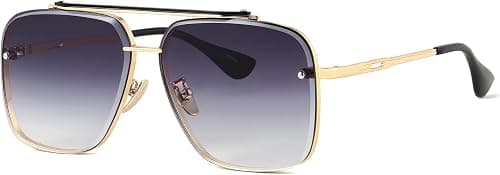 Gtand Fashion Oversized Square Aviator Gradient Sunglasses For Men Women Vintage Metal Sun Glasses 63mm on Amazon - Best Deal Finder