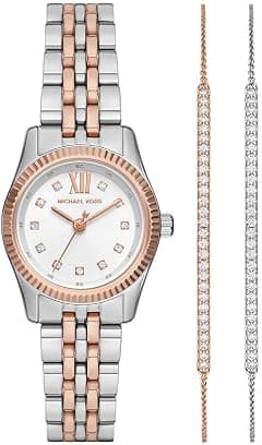 Michael Kors Lexington Watch for Women, Quartz Movement with Stainless steel or Leather strap - متتبع أسعار Amazon.sa