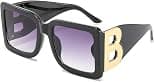 PORADAY Fashion Large Square Sunglasses for Women Men Trendy Black Thick Frame Luxury Designer Sun Glasses Modern Big Frame - Amazon.ae Price Tracker