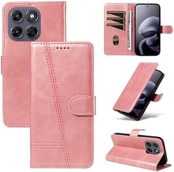 SHIHUI Phone Cases For Motorola Moto G67 5G/G77 5G Global T-type Stitch Leather Phone Case(Light Purple)(Blue)(Rose Gold) etc(Rose Gold) على Amazon.ae - متتبع الأسعار