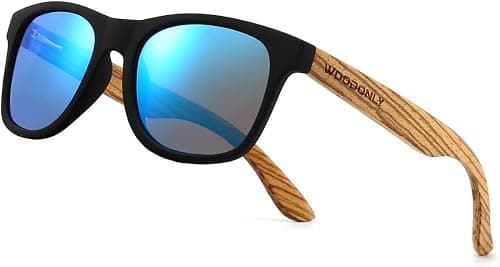Retro Wood Polarized Sunglasses - Cool Style Matte Finish Frame with Wooden Temple for Men and Women Perfect Gifts on Amazon.ae - Price Tracker