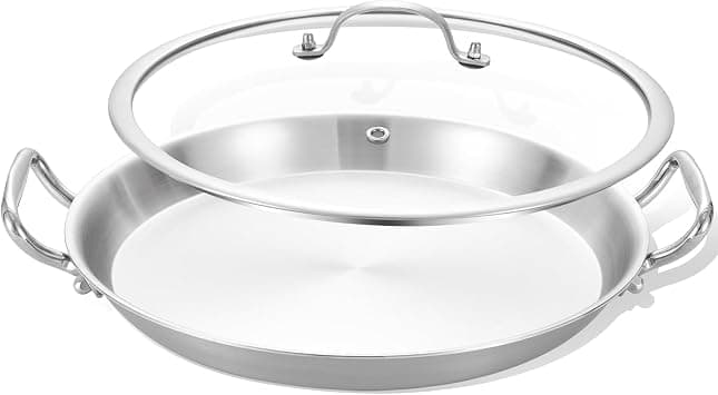 LOLYKITCH 13 Inch Tri-ply Stainless Steel Griddle Pan with Lid (13 Inch) on Amazon.ae - Price Tracker