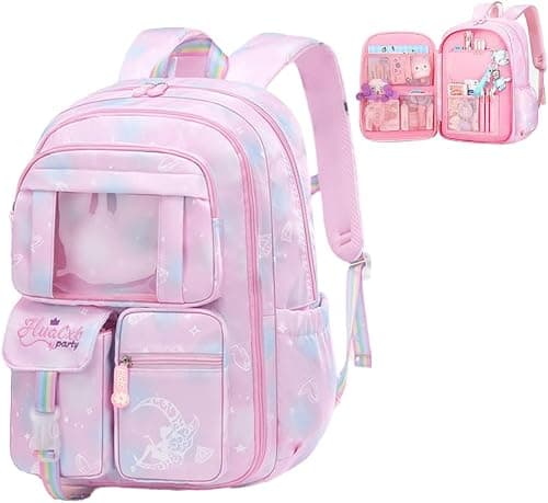 PALAY® School Bag for Girls 7-12 Years Old Cartoon Large Waterproof Backpack Stylish Kids School Bag Durable Burden Relief Cute Bags Birthday Rakhi Gift for Girls, Pink, Others on Amazon.ae - Price Tracker