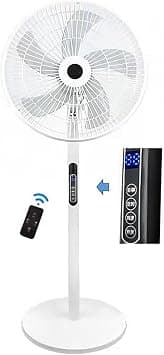 Electric Oscillating Pedestal Fan,AUTOYSUR 16'' Pedestal Remote Control, Oscillating Stand Up Fan,9-Hour Timer, 8-Speed and Adjustable Height, for Bedroom, Home Office & College Dorm Use (White) على Amazon.ae - متتبع الأسعار