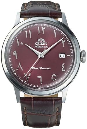 Orient Bambino Automatic Men's Watch, Bordeaux Dial, Arabic Numerals, Brown Leather Strap, 40.5mm, Water Resistant A-AC0037R على Amazon.ae - متتبع الأسعار