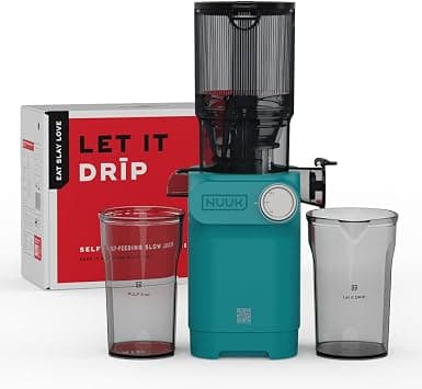 NUUK DRIP Self-Feeding Cold Press Juicer For Home, Mimics Hand Squeezing for Max Nutrients, Fruit & Vegetable Slow Juicer Machine, Patented Fused Strainer For Max Juice, 100% BPA Free Tritan Jars على Amazon.ae - متتبع الأسعار