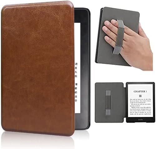 Compatible for Kindle Paperwhite 12th Gen 2024 Released Case 7”, Auto wake/sleep, Hand Strap, PU leather Flip Cover for 7” KPW6 E-reader (Brown, 7") on Amazon.ae - Price Tracker