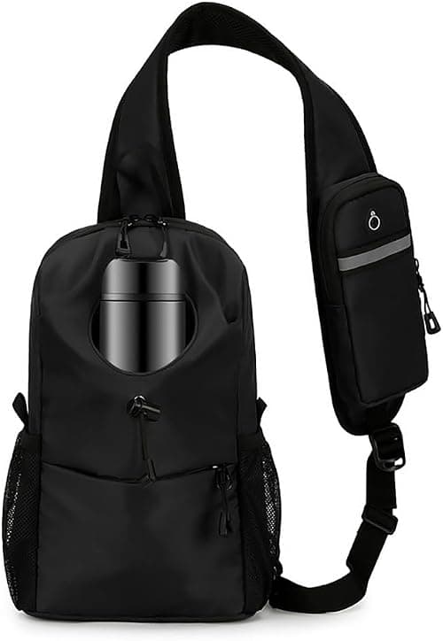 Crossbody Bag For Men Sling Shoulder Bags For Men Women Travel With Earphone Hole Holds Phone & Water Bottle on Amazon.ae - Price Tracker