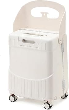 4-Wheel Checked Luggage with Seat for Kids, Travel Suitcase with Adjustable Handle and Hard Shell, Ride-On Suitcase with Child Seat Design for Family Travel, 22 Inch, White on Amazon - Best Deal Finder