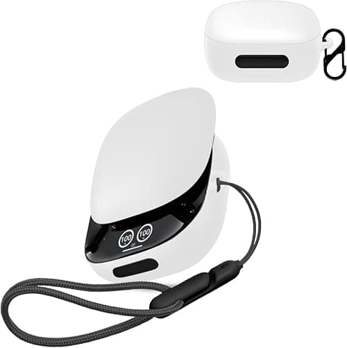 For Soundcore Liberty 4 Pro by Anker Case Cover,NOUKAJU Wireless earphone silicone protective case(with Carabiner+Lanyard)Drop-proof,scratch-proof,shock-proof,Reserved charging port,dust-proof(White) on Amazon.ae - Price Tracker