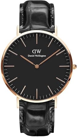 Daniel Wellington Classic Reading Watch, Italian Black Leather Band on Amazon.ae - Price Tracker