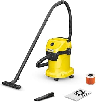 Karcher - WD3 V Wet & Dry Vacuum Cleaner, 1000 W, 17 Liters container, 2 meters suction hose, blower function, Made in Europe,Yellow,Yellow on Amazon - Best Deal Finder